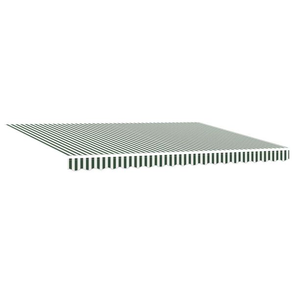 vidaXL Manual Ανασυρόμενη Τέντα Πράσινη και Λευκή 450x300 cm