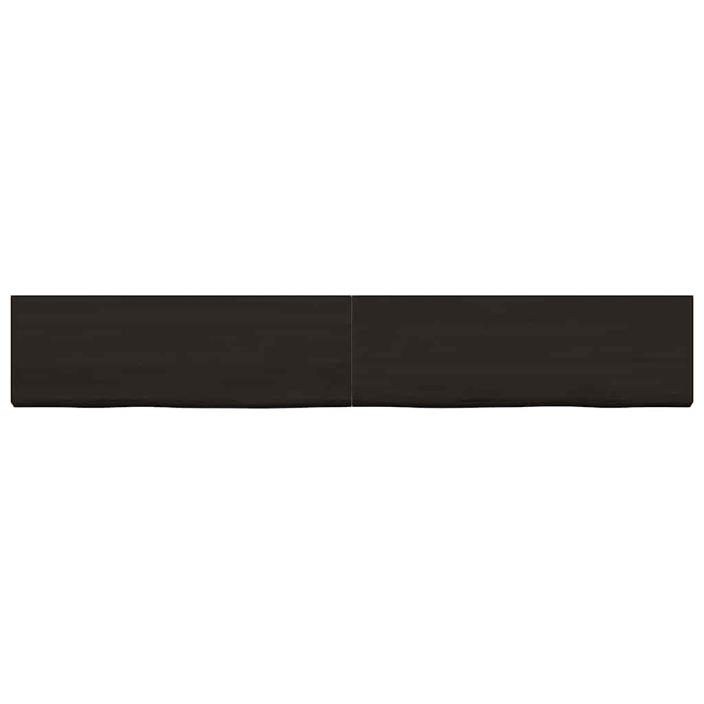 vidaXL Ράφι Τοίχου Σκούρο Καφέ 180x40x(2-4) εκ. Επεξ. Μασίφ Ξύλο Δρυός