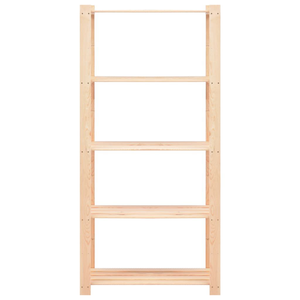 vidaXL Ραφιέρα 5 Επιπέδων 250 κ. 80x38x170 εκ. από Μασίφ Ξύλο Πεύκου