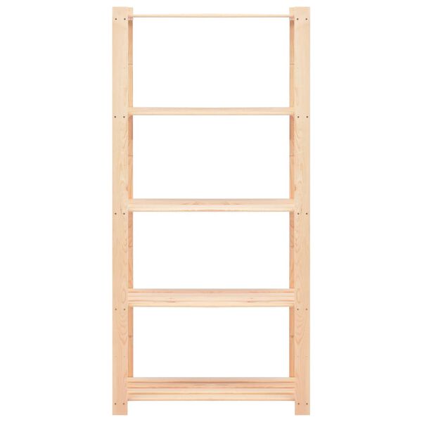 vidaXL Ραφιέρα 5 Επιπέδων 250 κ. 80x38x170 εκ. από Μασίφ Ξύλο Πεύκου