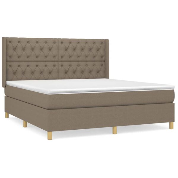 vidaXL &Kappa;&rho;&epsilon;&beta;ά&tau;&iota; Boxspring &mu;&epsilon; &Sigma;&tau;&rho;ώ&mu;&alpha; Taupe 160x200 &epsilon;&kappa;. &Upsilon;&phi;&alpha;&sigma;&mu;ά&tau;&iota;&nu;&omicron;
