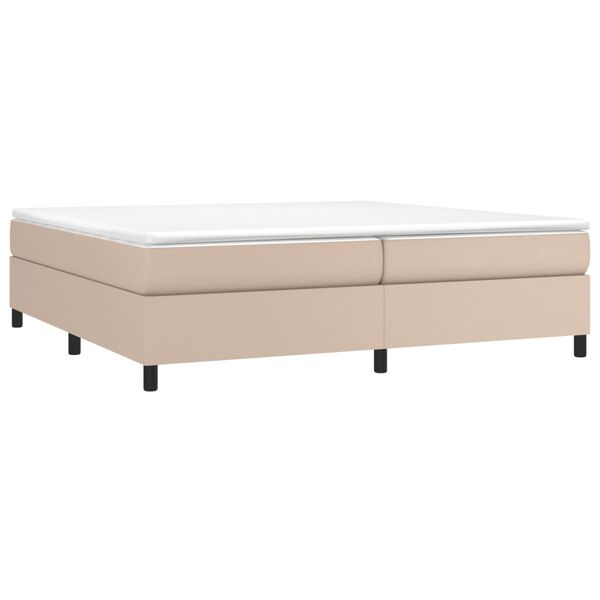 vidaXL Κρεβάτι Boxspring με Στρώμα Καπουτσίνο 200x200εκ.από Συνθ.Δέρμα