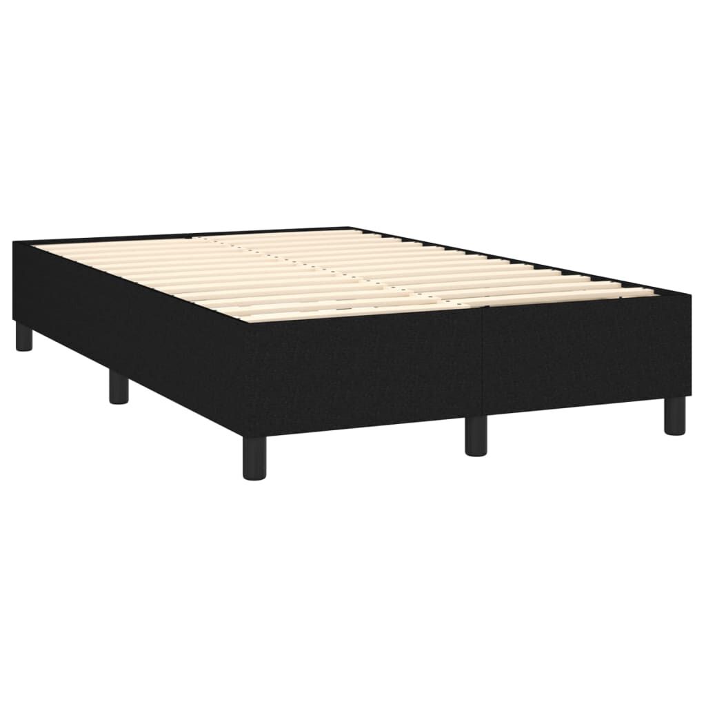vidaXL Κρεβάτι Boxspring με Στρώμα Μαύρο 120x200 εκ. Υφασμάτινο