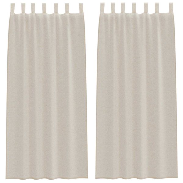 vidaXL Κουρτίνες με κουρτίνες 2 pcs Άμμος 140 x 225 cm Πολυεστέρας