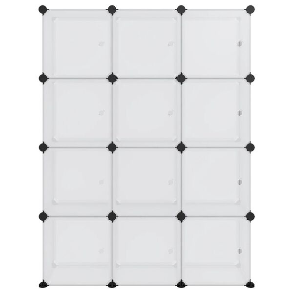 vidaXL Οργανωτής Αποθήκευσης σε Κύβους με 12 Κύβους και Πορτάκια από Διαφανές PP
