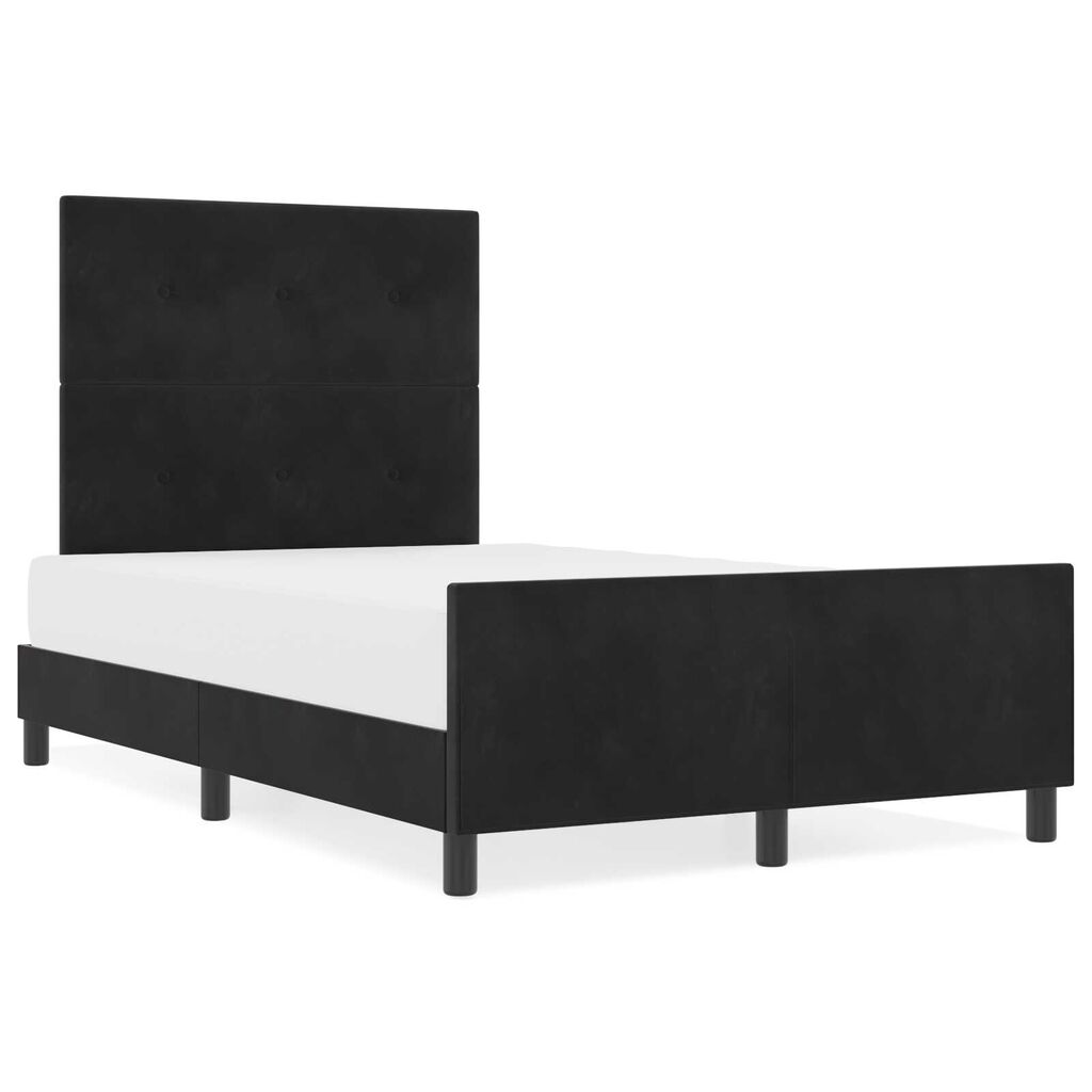 vidaXL Σκελετός Κρεβατιού με κεφαλάρι Μαύρο 120 x 190 cm Βελούδο