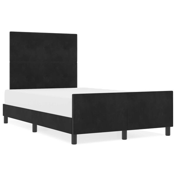 vidaXL Σκελετός Κρεβατιού με κεφαλάρι Μαύρο 120 x 190 cm Βελούδο