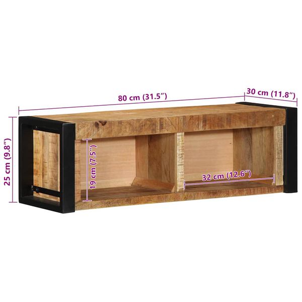 ντουλάπι τηλεόρασης vidaXL 80x30x25 cm Στερεό ακατέργαστο ξύλο Mango