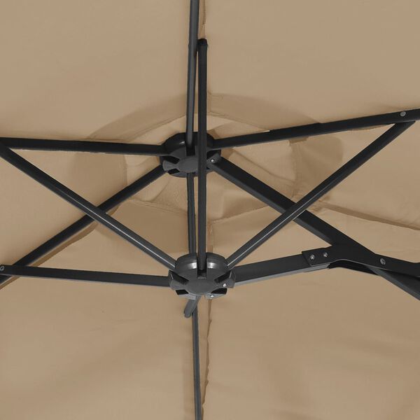 vidaXL Ομπρέλα Κήπου με Διπλή Κορυφή Taupe 316 x 145 εκ.