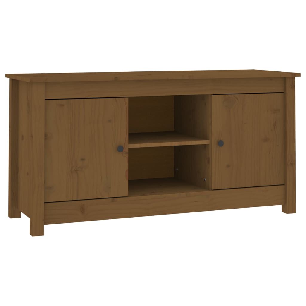 vidaXL Έπιπλο Τηλεόρασης Μελί Καφέ 103x36,5x52εκ από Μασίφ Ξύλο Πεύκου