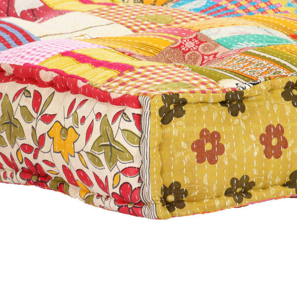 vidaXL Πουφ Patchwork 100 x 100 x 20 εκ. Υφασμάτινο
