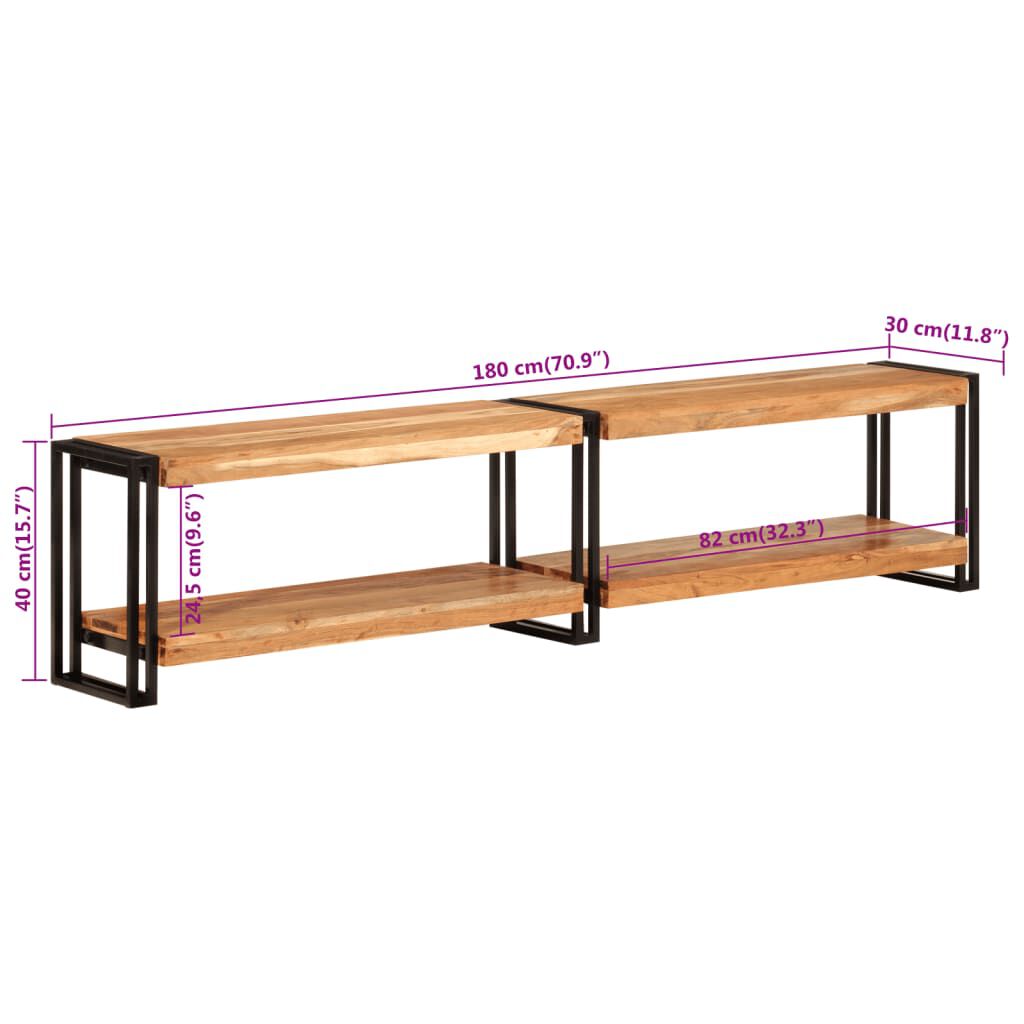vidaXL Έπιπλο Τηλεόρασης 180 x 30 x 40 εκ. από Μασίφ Ξύλο Ακακίας