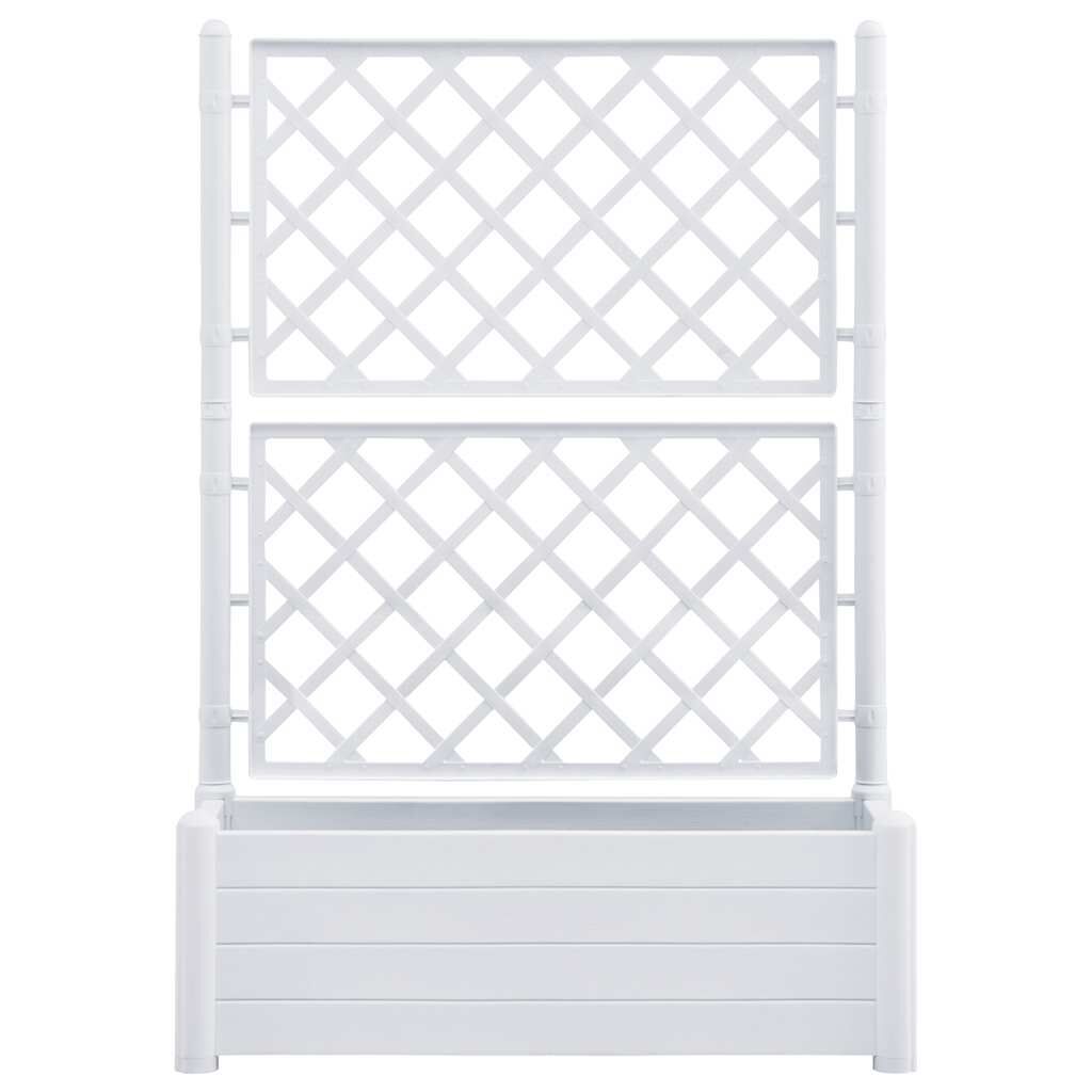 vidaXL Ζαρντινιέρα Κήπου με Καφασωτό Λευκή 100 x 43 x 142 εκ. από PP