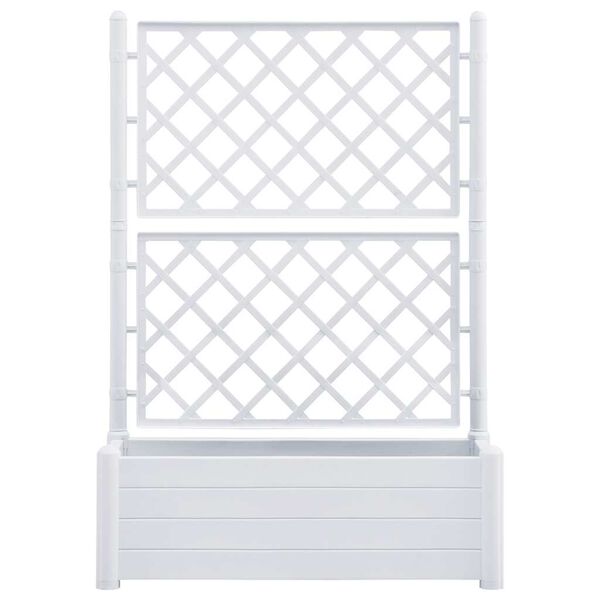 vidaXL Ζαρντινιέρα Κήπου με Καφασωτό Λευκή 100 x 43 x 142 εκ. από PP