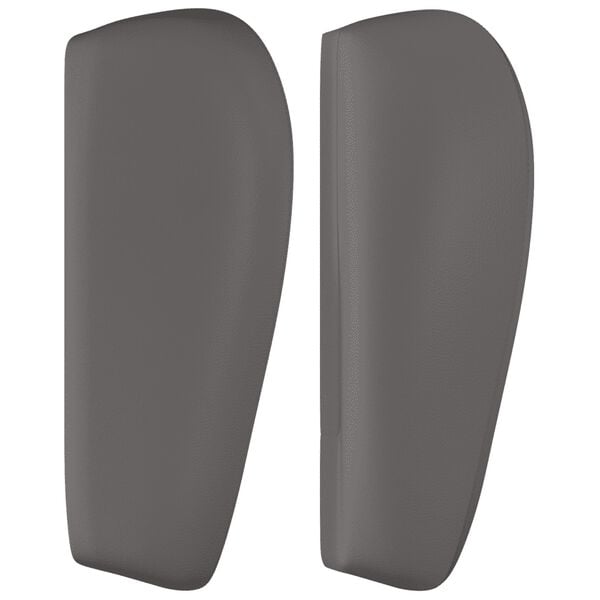 vidaXL Κρεβάτι Boxspring με Στρώμα Γκρι 200x200 εκ. Συνθετικό Δέρμα