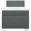 vidaXL Κρεβάτι Boxspring με Στρώμα Σκούρο Γκρι 100x200 εκ. Υφασμάτινο