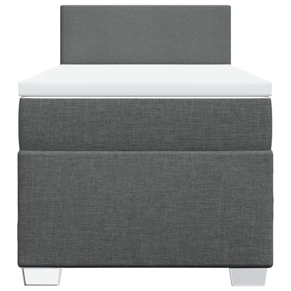 vidaXL Κρεβάτι Boxspring με Στρώμα Σκούρο Γκρι 100x200 εκ. Υφασμάτινο