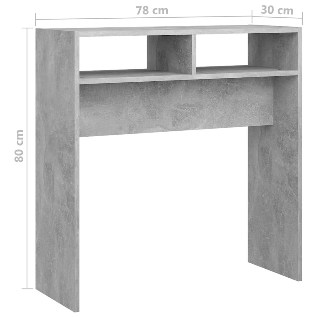 vidaXL Τραπεζάκι Κονσόλα Γκρι Σκυροδέματος 78x30x80 εκ. Επεξ. Ξύλο