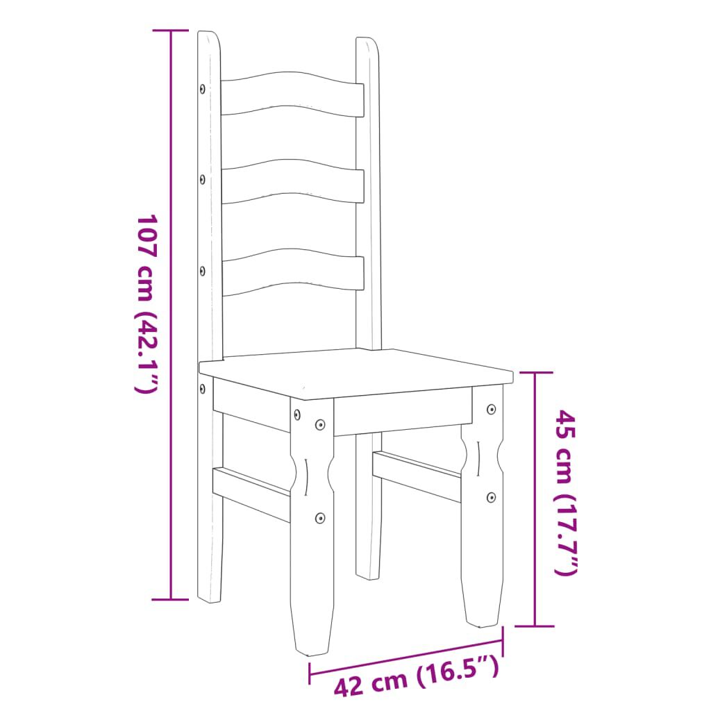 vidaXL Καρέκλες Τραπεζαρίας Corona Λευκό 42x47x107εκ Μασίφ Ξύλο Πεύκου