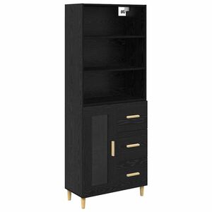 vidaXL Highboard &Mu;&alpha;ύ&rho;&eta; &Omicron;&xi;&upsilon;ά 69,5 x 32,5 x 180 &epsilon;&kappa; &Epsilon;&pi;&epsilon;&xi;&epsilon;&rho;&gamma;&alpha;&sigma;&mu;έ&nu;&omicron; &Xi;ύ&lambda;&omicron;