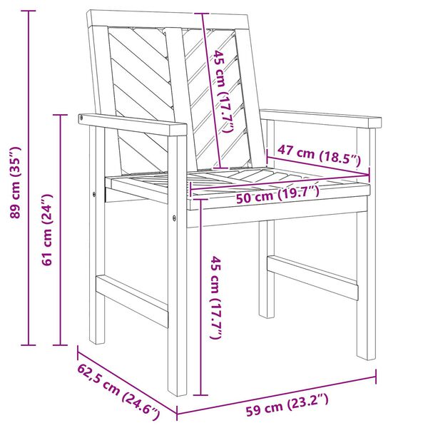vidaXL Σέτ φαγητού για κήπο 4 pcs Καφέ 150 x 90 x 74 cm