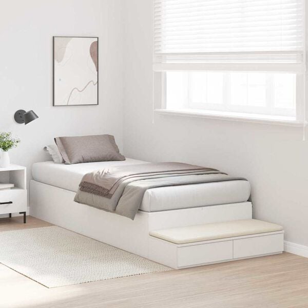 vidaXL Κρεβάτι με αποθηκευτικό χώρο Λευκό 226.5 x 90 x 31.5 εκ.