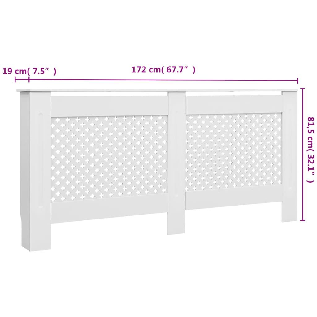vidaXL Καλύμματα Καλοριφέρ 2 τεμ. Λευκά 172 x 19 x 81,5 εκ. από MDF