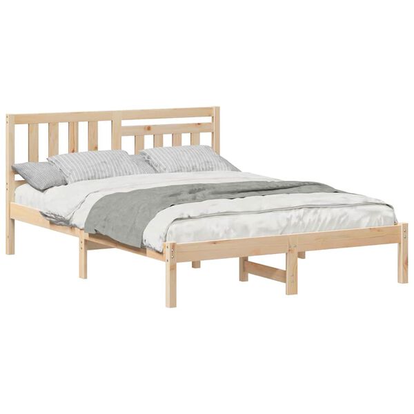 vidaXL Σκελετός Κρεβατιού Καφέ 120 x 190 cm Μασίφ ξύλο πεύκου