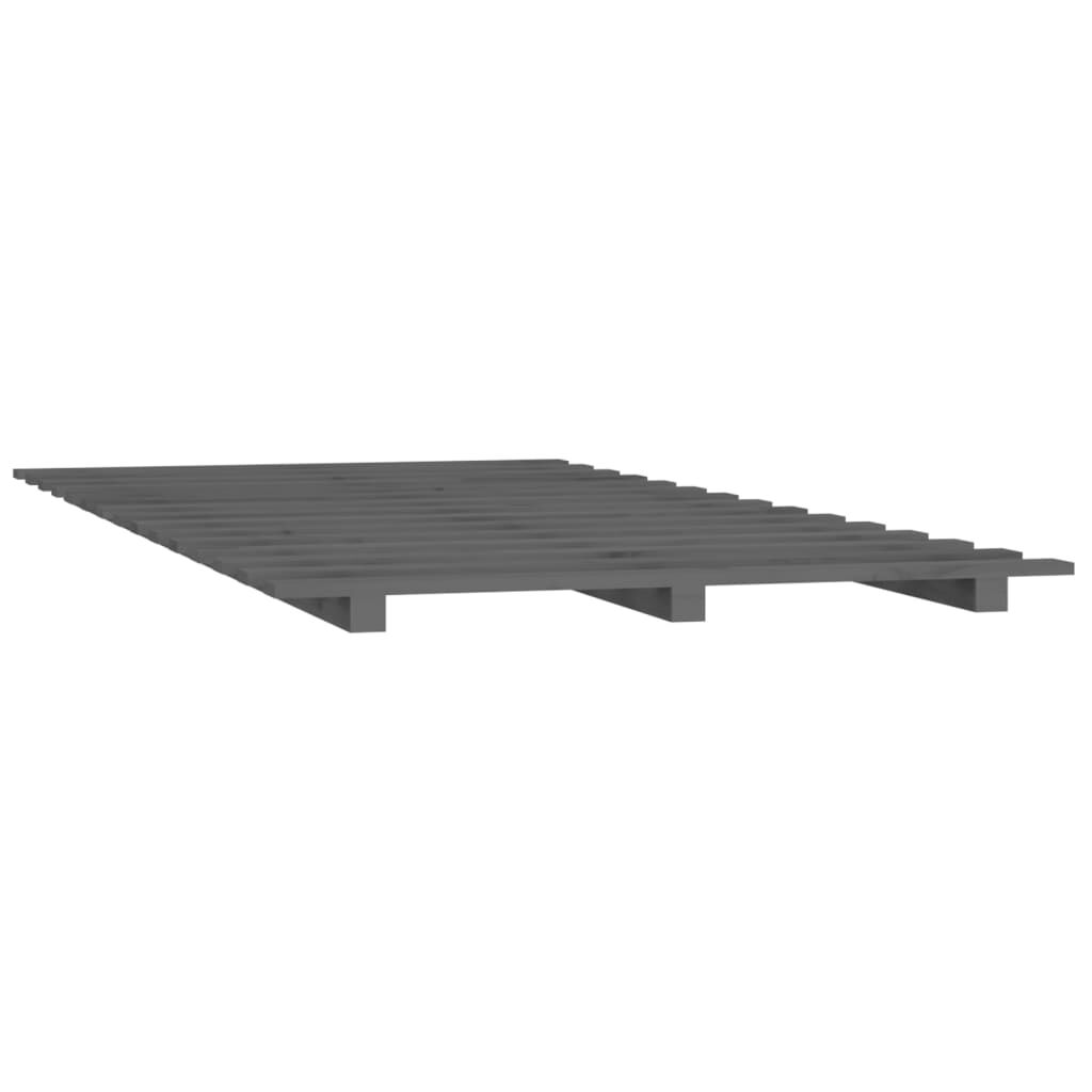 vidaXL Πλαίσιο Κρεβατιού Γκρι 120 x 200 εκ. από Μασίφ Ξύλο Πεύκου