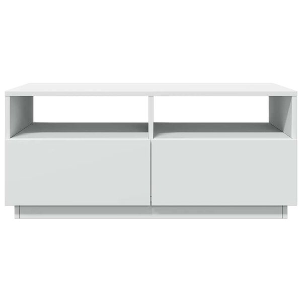 vidaXL Τραπεζάκι Σαλονιού με Φώτα LED Λευκό 90x49x40 εκ.