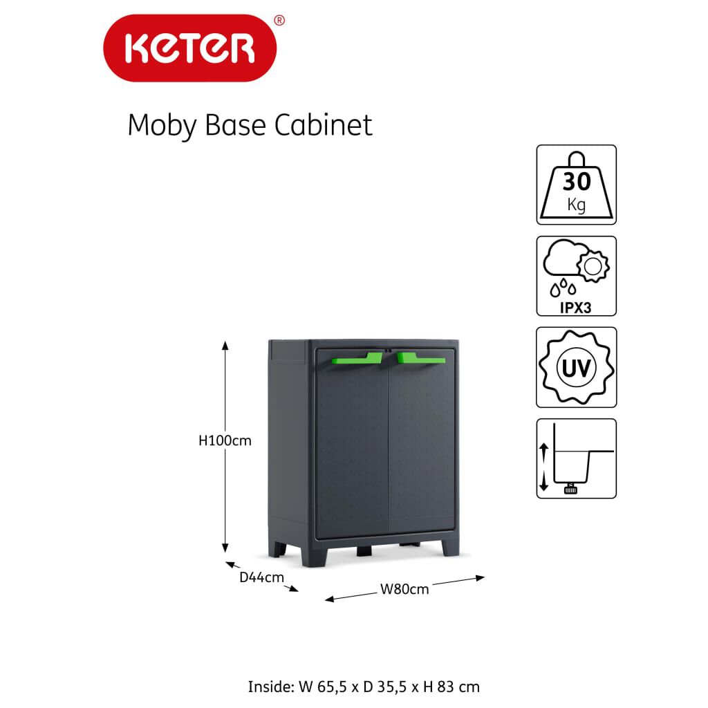 Keter Ντουλάπι Αποθήκευσης Moby Χρώμα Γκρι Γραφίτης 100 εκ.