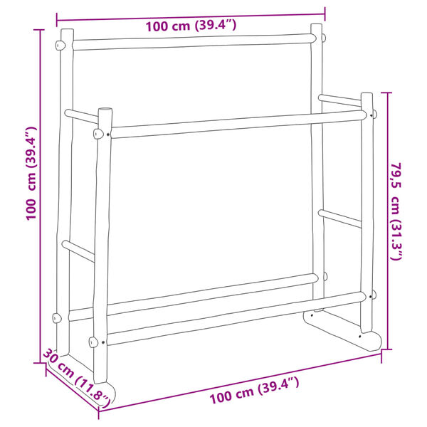 vidaXL Κρεμάστρα Ρούχων 100 x 30 x 100 εκ. Μπαμπού