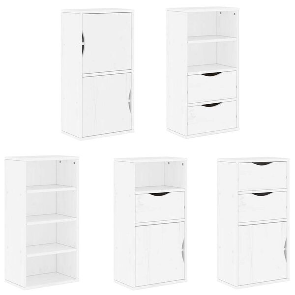 vidaXL Πλαϊνά ντουλάπια 5 τεμ. ODDA 40x24x79 εκ. από Μασίφ Ξύλο Πεύκου