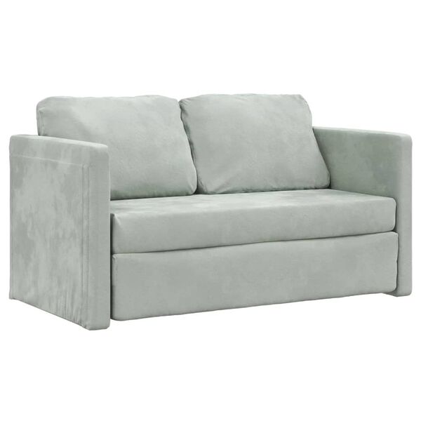 vidaXL Καναπές-Κρεβάτι Δαπέδου 2 σε 1 Αν. Γκρι 122x204x55 εκ. Βελούδο