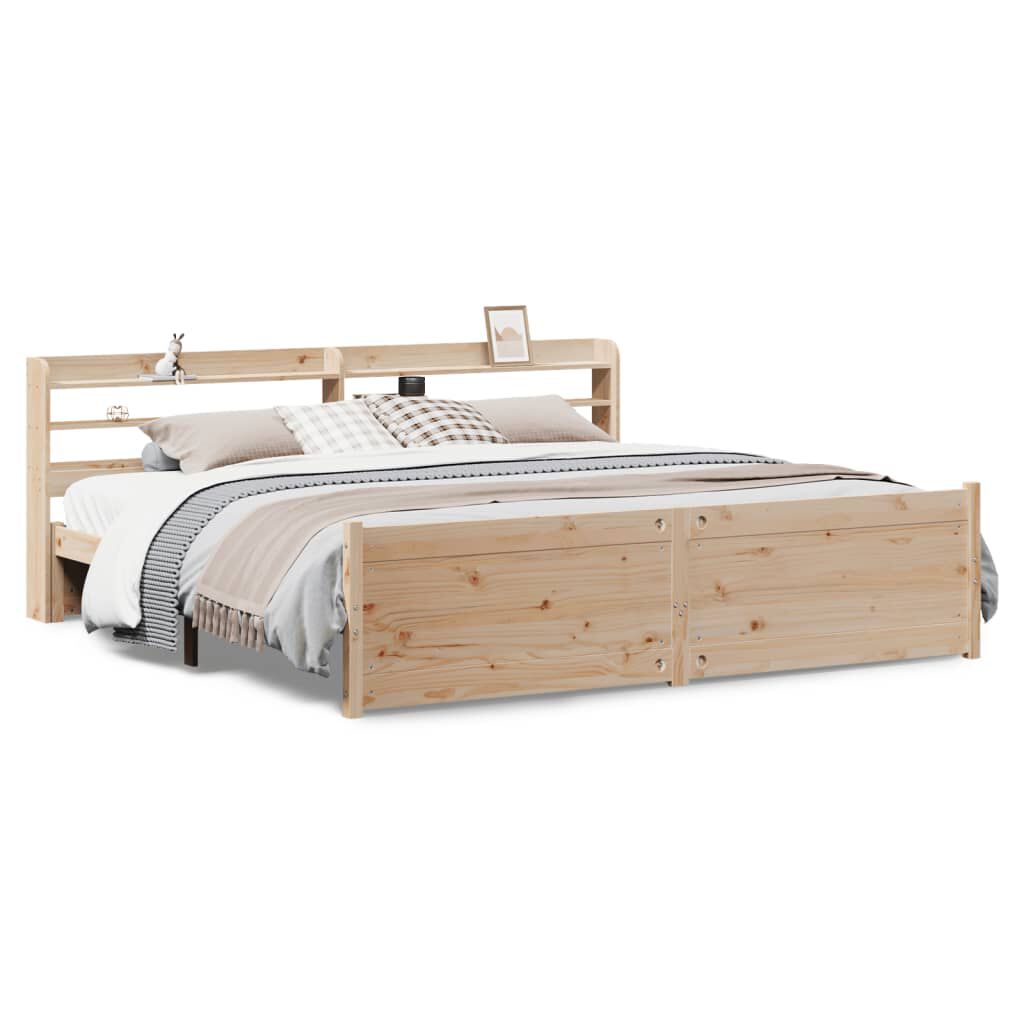 vidaXL Πλαίσιο Κρεβατιού με Κεφαλάρι 180x200 εκ. από Μασίφ Ξύλο Πεύκου
