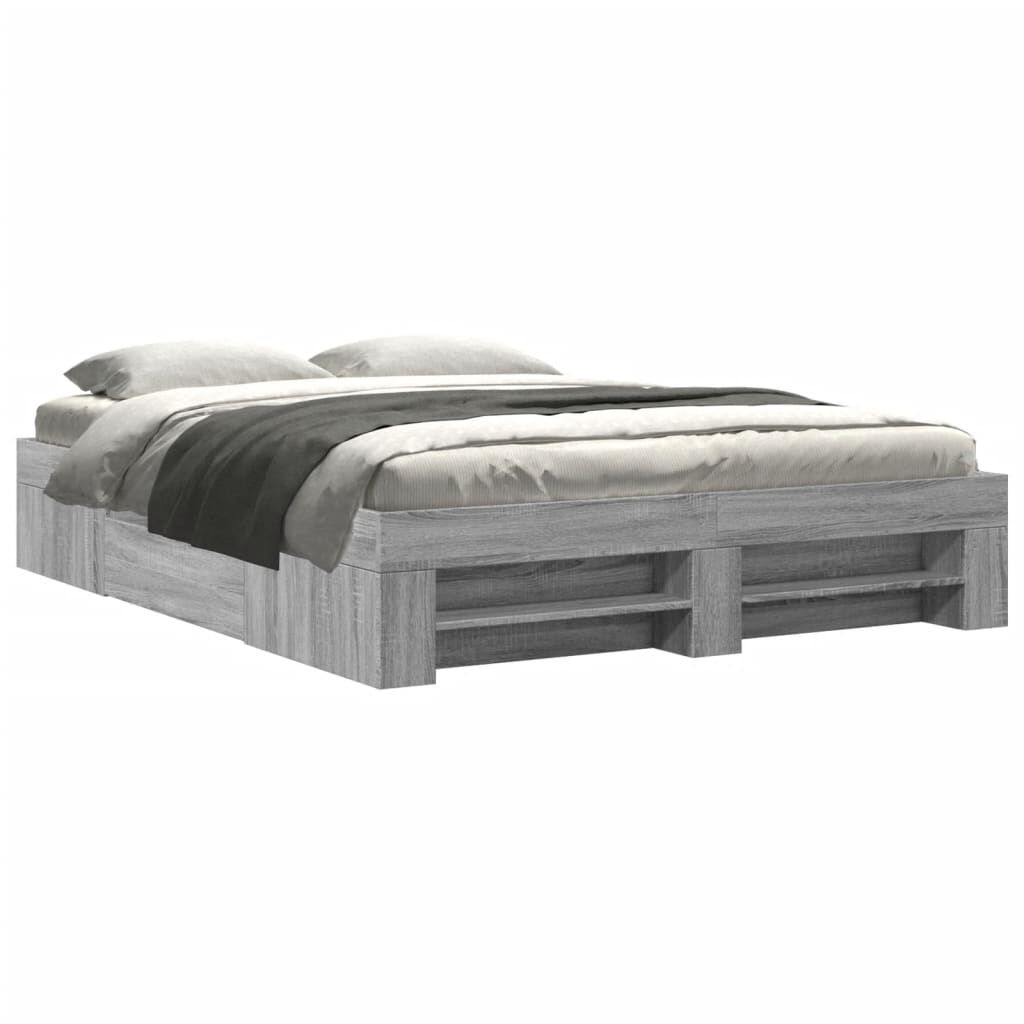 vidaXL Πλαίσιο Κρεβατιού Γκρι Sonoma 150x200 εκ. Επεξεργασμένο Ξύλο