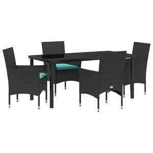 vidaXL &Sigma;&epsilon;&tau; &tau;&rho;&alpha;&pi;&epsilon;&zeta;&iota;&omicron;ύ &kappa;&alpha;&iota; &kappa;&alpha;&rho;έ&kappa;&lambda;&alpha;&sigmaf; &mu;&epsilon; &mu;&alpha;&xi;&iota;&lambda;ά&rho;&iota; 5 pcs &Mu;&alpha;ύ&rho;&omicron; &Rho;ά&tau;&alpha; PE