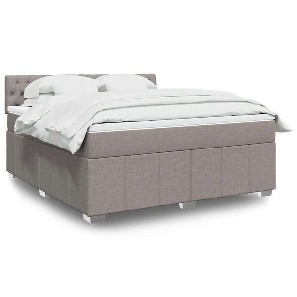 vidaXL &Kappa;&rho;&epsilon;&beta;ά&tau;&iota; Boxspring &mu;&epsilon; &Sigma;&tau;&rho;ώ&mu;&alpha; Taupe 180x200 &epsilon;&kappa;. &Upsilon;&phi;&alpha;&sigma;&mu;ά&tau;&iota;&nu;&omicron;
