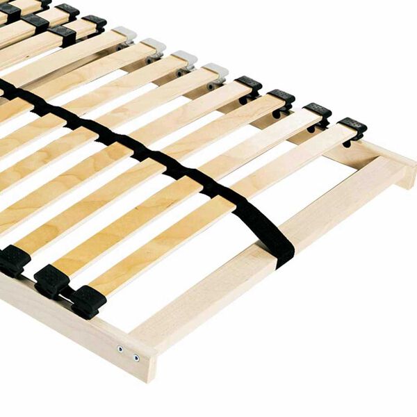 vidaXL Βάση κρεβατιού με λάμες Καφέ 140 x 190 cm Στερεό Ξύλο Μηλιάς