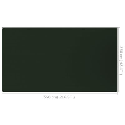 vidaXL Χαλί Σκηνής Σκούρο Πράσινο 250 x 550 εκ. από HDPE