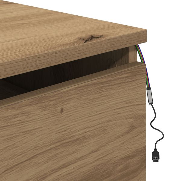 κουζίνας κομοδίνο vidaXL με LED τοίχου Artisan Oak 50x36x30 εκ.