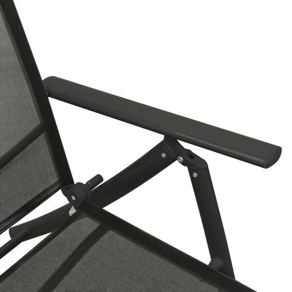 vidaXL Σαλόνι Κήπου 3 Τεμαχίων Μαύρο από Textilene / Αλουμίνιο