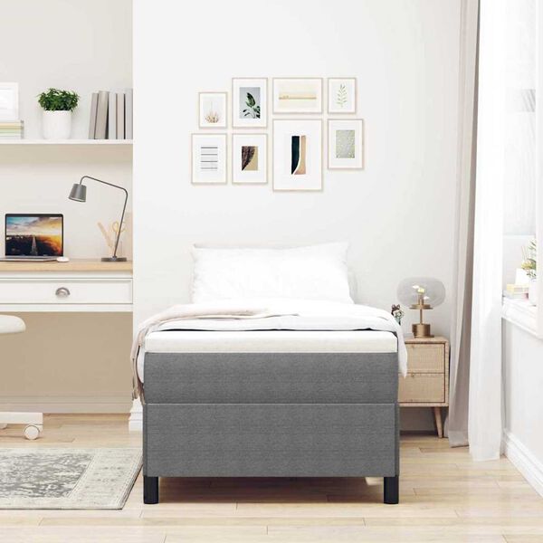 vidaXL Σκελετός Κρεβατιού Ανοιχτό γκρι 90 x 190 cm Βελούδο