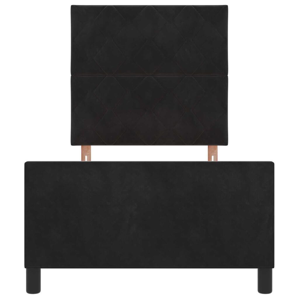 vidaXL Σκελετός Κρεβατιού με κεφαλάρι Μαύρο 100 x 200 cm Βελούδο