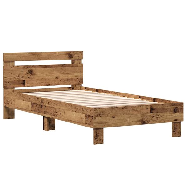 vidaXL Πλαίσιο Κρεβατιού Παλαιό ξύλο 90 x 190 cm Επεξεργασμένο ξύλο