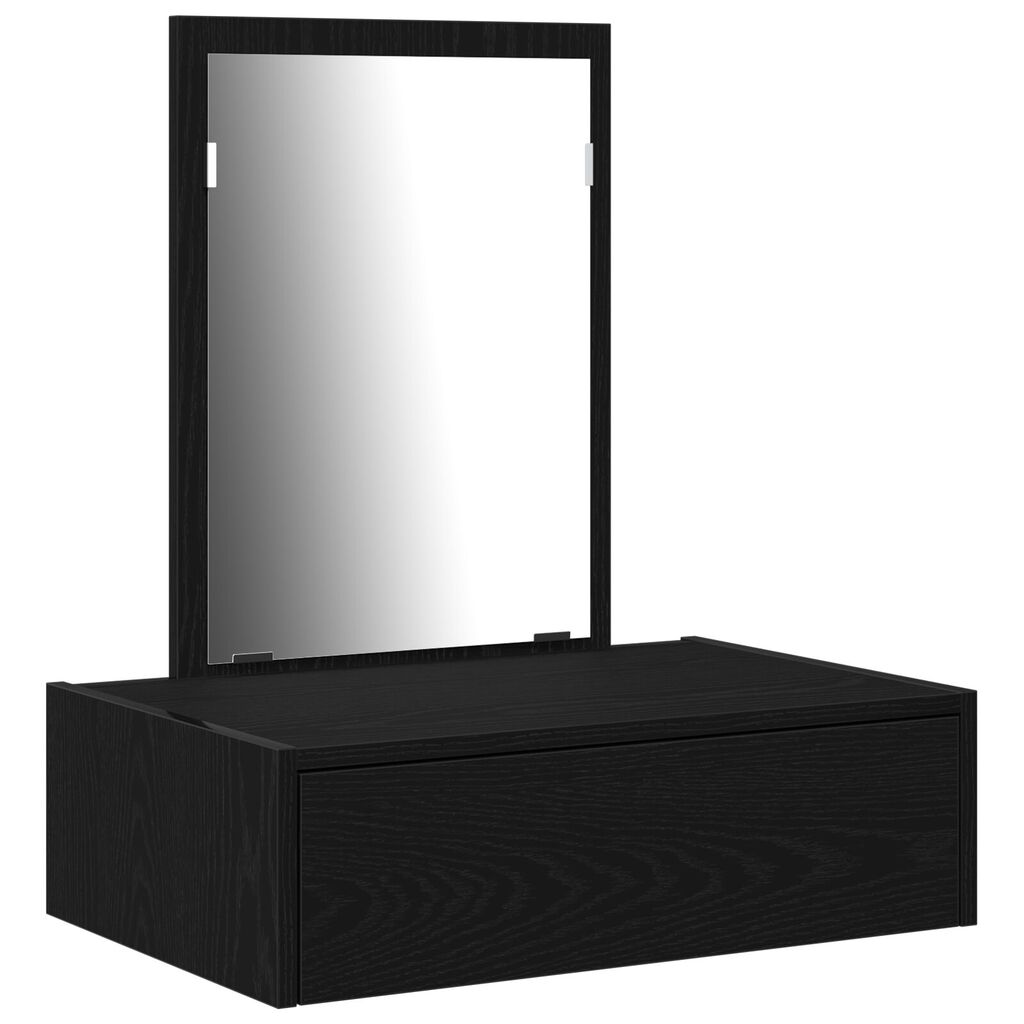 vidaXL Κρεμαστό Τραπέζι Μακιγιάζ Μαύρη Δρυς 60x40x70 εκ