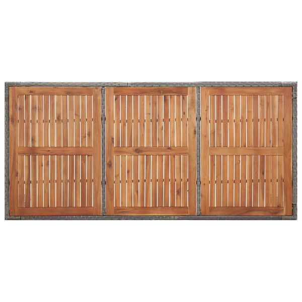 vidaXL Τραπέζι Κήπου Γκρι 200x150x74 εκ. Συνθετικό Ρατάν/Ξύλο Ακακίας