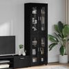 vidaXL Highboard &mu;&epsilon; &rho;ά&phi;&iota; &Mu;&alpha;ύ&rho;&omicron; 60 x 35 x 182 &epsilon;&kappa;. &Epsilon;&pi;&epsilon;&xi;&epsilon;&rho;&gamma;&alpha;&sigma;&mu;έ&nu;&omicron; &xi;ύ&lambda;&omicron;