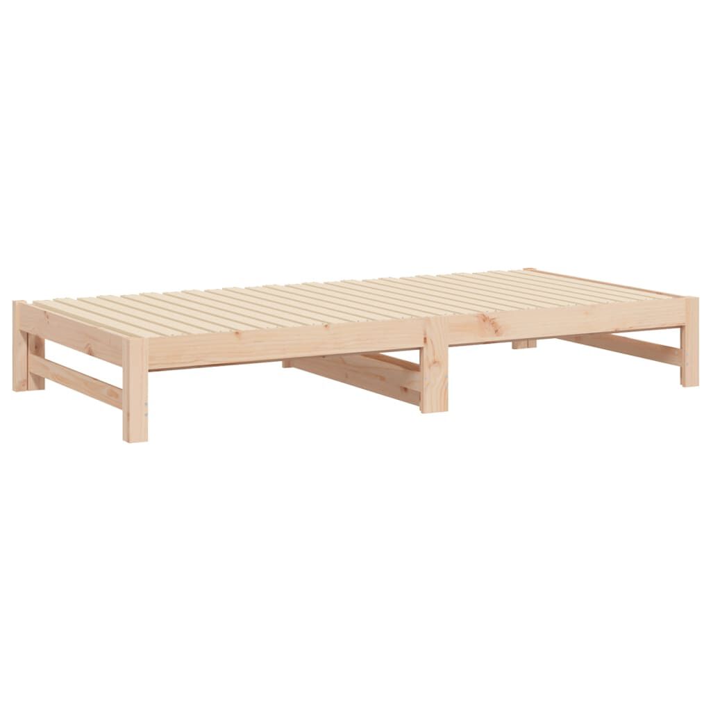 vidaXL Καναπές Κρεβάτι Συρόμενος 2x(100x200) εκ. από Μασίφ Ξύλο Πεύκου