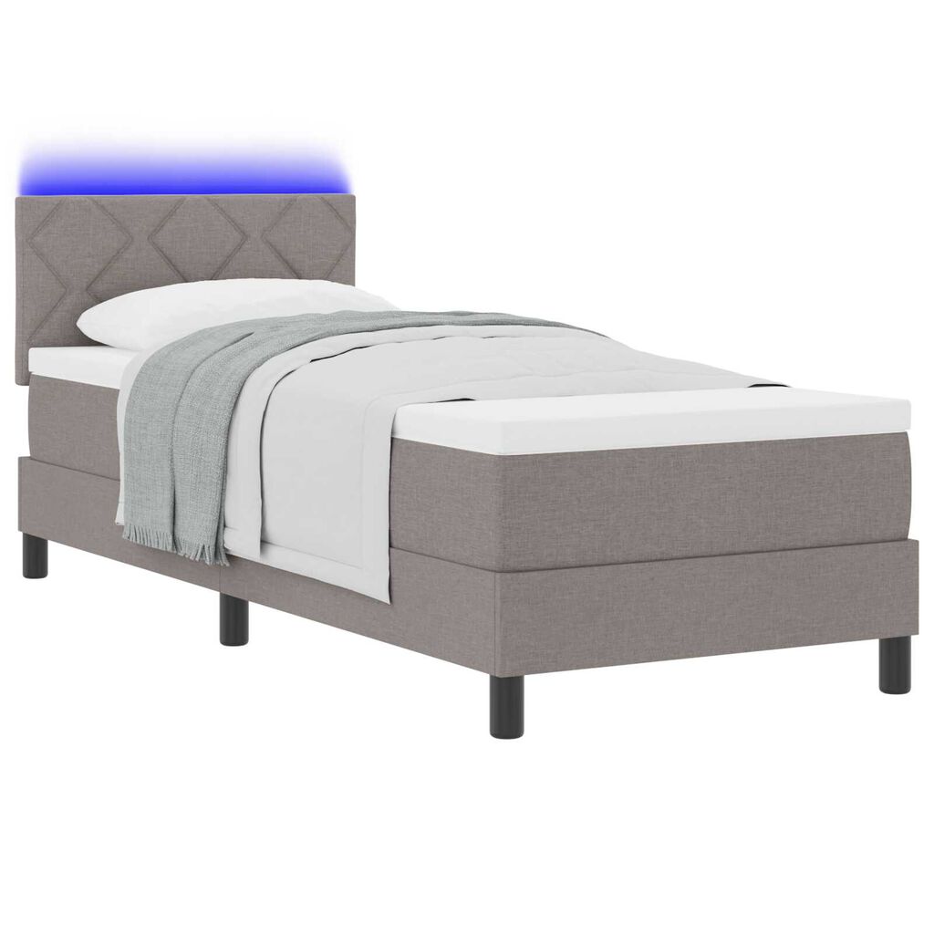 vidaXL Κρεβάτι με ελατήρια με στρώμα Taupe 80 x 200 cm ύφασμα